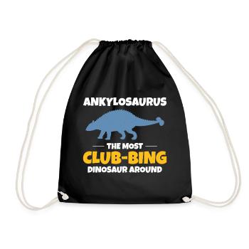 Ankylosaurus Dinosaur Dino Fossil Hunting Club - Drawstring Bag - black - Front