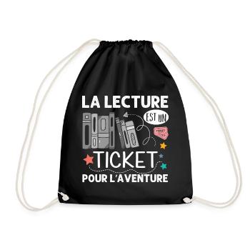 La lecture est un ticket pour l' aventure livre - Sac de sport léger - noir - Devant