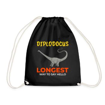 Diplodocus Dinosaurier Fossilienjagd Paläontologie - Turnbeutel - Schwarz - Vorne