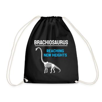 Brachiosaurus Dinosaur Dino Fossil Hunting Hunter - Drawstring Bag - black - Front