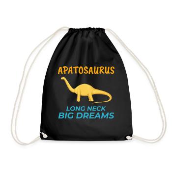 Apatosaurus Dinosaur Dino Paleontologist Fossil - Drawstring Bag - black - Front
