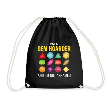 Crystal Collecting Rock Hunting Mineral Collector - Drawstring Bag - black - Front