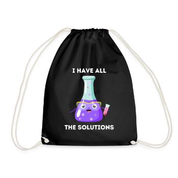 I have all the solutions - Chemie - Turnbeutel - Schwarz - Vorne