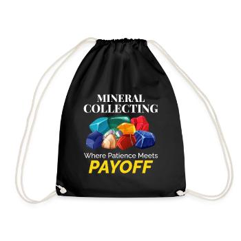 Crystal Collecting Rock Hunting Mineral Collector - Drawstring Bag - black - Front