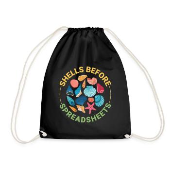 Seashells Collector Beachcomber Sea Shell Ocean - Drawstring Bag - black - Front