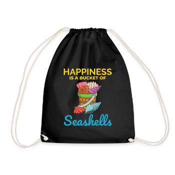 Seashells Collector Beachcomber Sea Shell Ocean - Drawstring Bag - black - Front