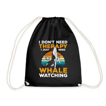 Whales Water Favorite Animal Diving - Drawstring Bag - black - Front