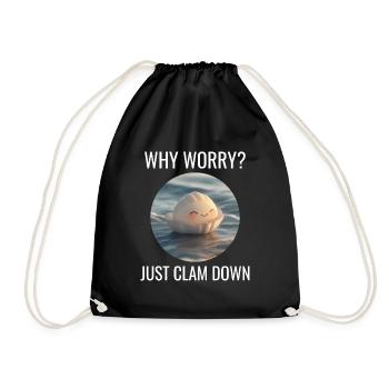 Clam Shell Seashells Collector Beachcomber Beach - Drawstring Bag - black - Front