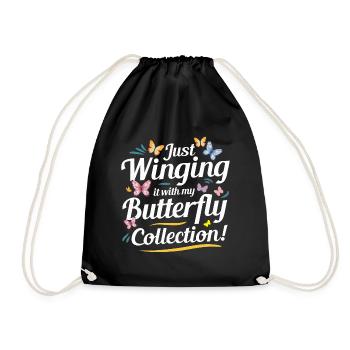 Schmetterlinge, Schmetterlinge, Insektensammler, Entomologie - Turnbeutel - Schwarz - Vorne