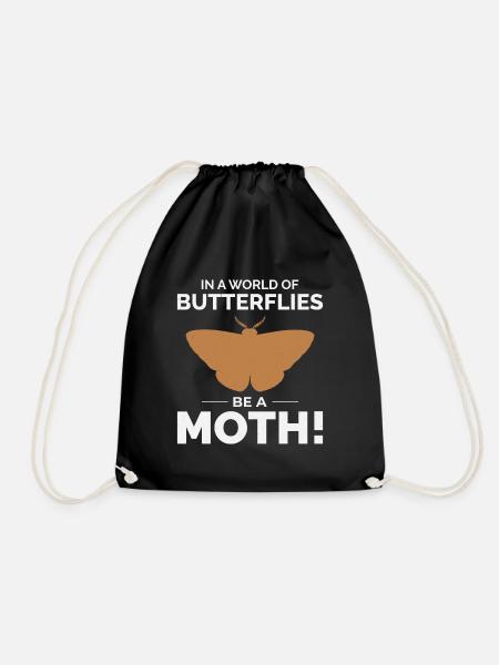 Motte nachtaktives Tier Insektensammler Entomologie - Turnbeutel - Schwarz