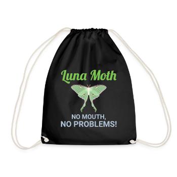 Luna Moth Nocturnal Animal Insect Collector - Drawstring Bag - black - Front