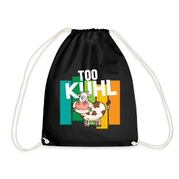 Kuh Landwirtschaft Too Kuhl - Turnbeutel - Schwarz - Vorne