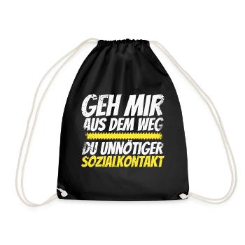GEH MIR AUS DEM WEG DU UNNÖTIGER SOZIALKONTAKT - Turnbeutel - Schwarz - Vorne