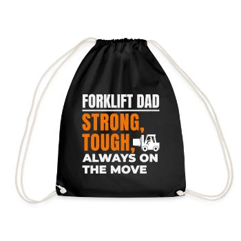Forklift Operator Dad Heavy Equipment Driver - Drawstring Bag - black - Front