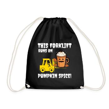 Halloween Forklift Operator Pumpkin Spice Funny - Drawstring Bag - black - Front