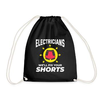 Electrician Humor Electrical Technician Engineer - Drawstring Bag - black - Front