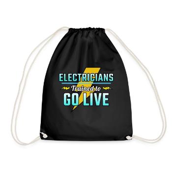 Electrician Humor Electrical Technician Engineer - Drawstring Bag - black - Front