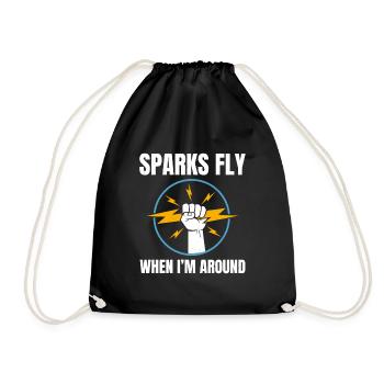 Electrician Humor Electrical Technician Engineer - Drawstring Bag - black - Front