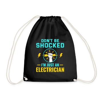 Electrician Humor Electrical Technician Engineer - Drawstring Bag - black - Front