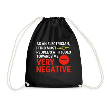 Electrician Humor Electrical Technician Engineer - Drawstring Bag - black - Front