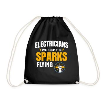 Electrician Humor Electrical Technician Engineer - Drawstring Bag - black - Front