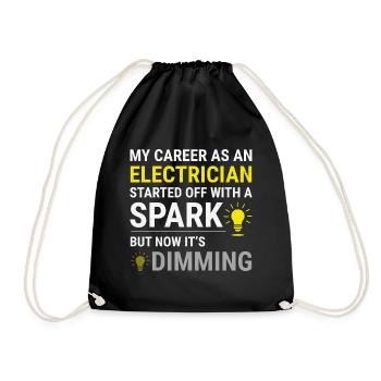 Electrician Humor Electrical Technician Engineer - Drawstring Bag - black - Front