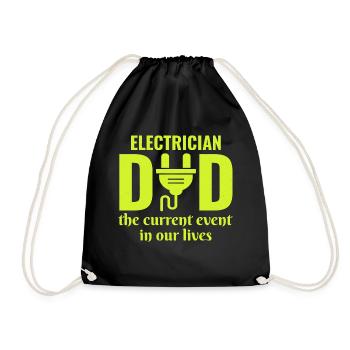Électricien Papa Technicien en électricité Fête des pères - Sac de sport léger - noir - Devant