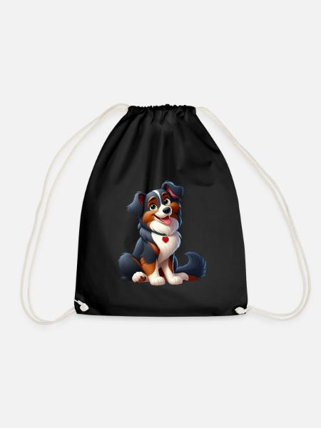 Border Collie 3 - Turnbeutel - Schwarz