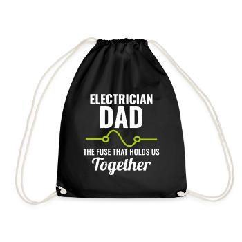 Elektriker Vater Elektrotechniker Ingenieur - Turnbeutel - Schwarz - Vorne