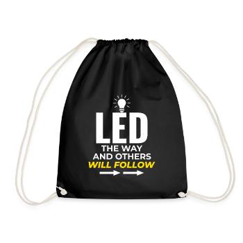 Electrician: LED the Way, Inspire Others - Drawstring Bag - black - Front