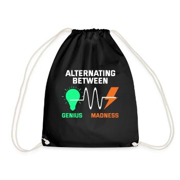 Electrician: Alternating Genius and Madness - Drawstring Bag - black - Front