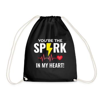Electrician Valentine: Spark in My Heart - Drawstring Bag - black - Front