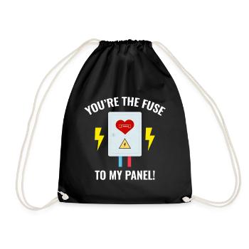 Électricien Valentine : Tu es le fusible de mon panneau - Sac de sport léger - noir - Devant