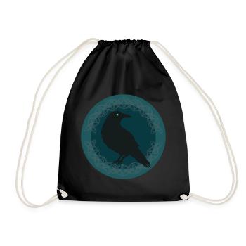 Raven Celtic - Drawstring Bag - black - Front