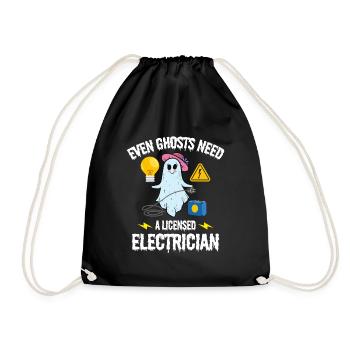 Électricien agréé Halloween Ghost Drôle - Sac de sport léger - noir - Devant