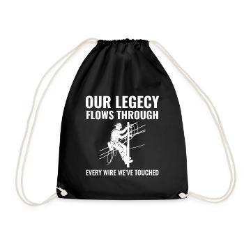 Lineman Legacy Wires Dedication Power Grid Pride - Drawstring Bag - black - Front