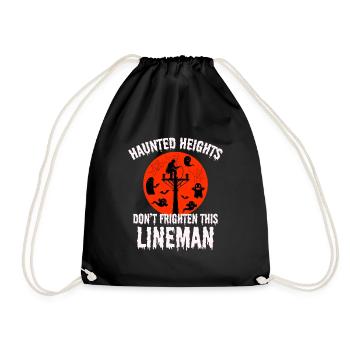 Haunted Heights Lineman Halloween Spooky Design - Drawstring Bag - black - Front