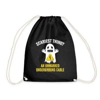 Homme de ligne Halloween Électricien effrayant Humour drôle - Sac de sport léger - noir - Devant