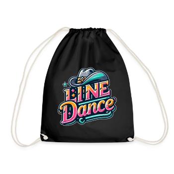 Colorful Line Dance Design - Drawstring Bag - black - Front