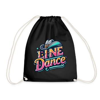 Design de danse en ligne coloré avec chapeau de cow-boy - Sac de sport léger - noir - Devant