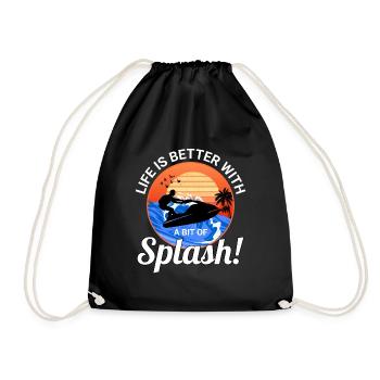 La vie est meilleure avec un peu de jet ski splash - Sac de sport léger - noir - Devant
