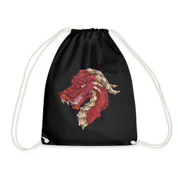 Cooler Drache hand gezeichnet Drachenliebhaber - Turnbeutel - Schwarz - Vorne