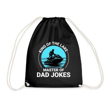 King of the Lake, Master of Dad Jokes Jet Skiing - Drawstring Bag - black - Front