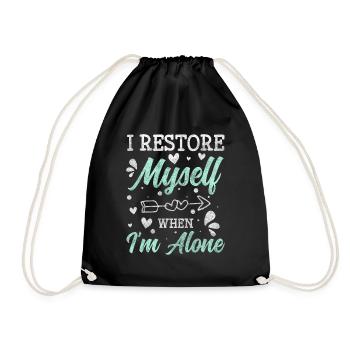 Introvert Geek Humor Single - Drawstring Bag - black - Front