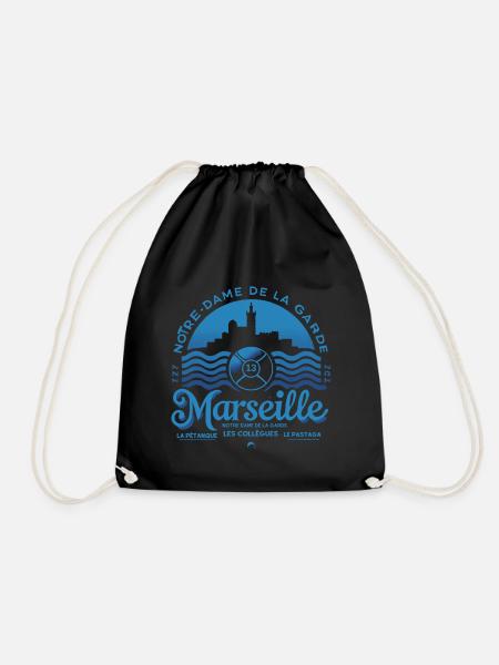 Marseille - Notre-Dame und die mediterrane Kultur - Turnbeutel - Schwarz