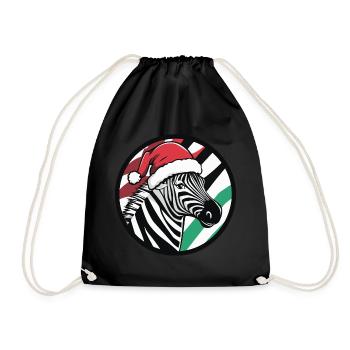 Zebra Weihnachten X-Mas - Turnbeutel - Schwarz - Vorne