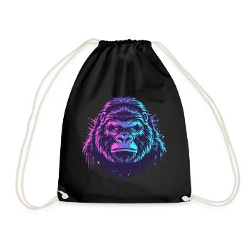 Knallbunter Gorilla - Turnbeutel - Schwarz - Vorne
