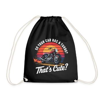 Funny motorcycle saying for racing - Drawstring Bag - black - Front