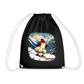 Ski Chickens - Drawstring Bag - black - Front