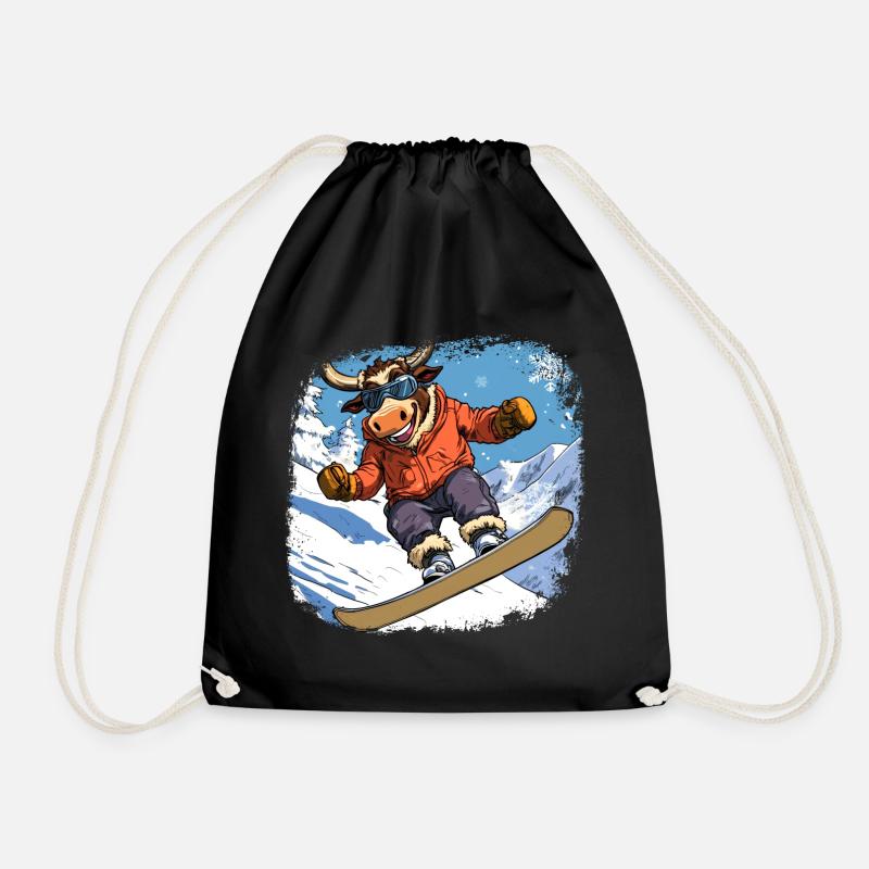 Stiere Snowboard - Turnbeutel - Schwarz
